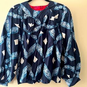 Ulla Johnson Lila Blouse - Indigo, Sz 10, NWT